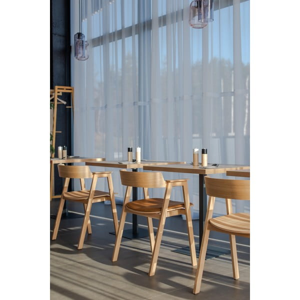 Dabīga toņa ozola masīvkoka pusdienu krēsls ar roku balstiem Flip – Gazzda-image-3