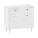 Balta dižskābarža masīvkoka bērnu kumode 100x95x55 cm Forrest – Vipack