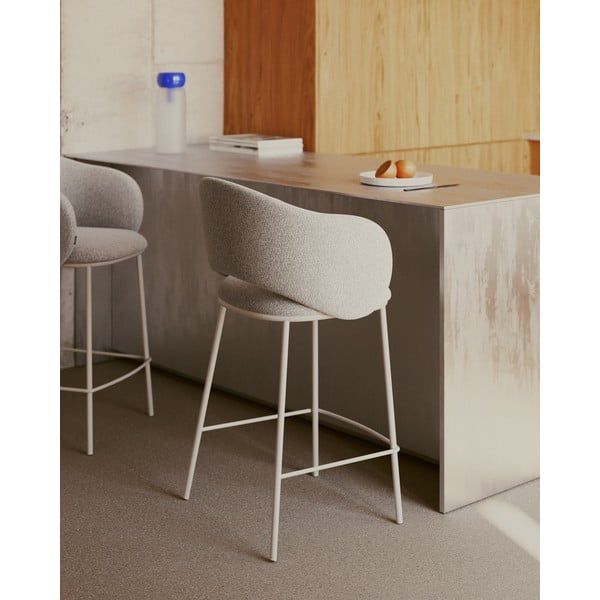 Krēmkrāsas bāra krēsls (sēdekļa augstums 65 cm) Maina – Kave Home-image-1