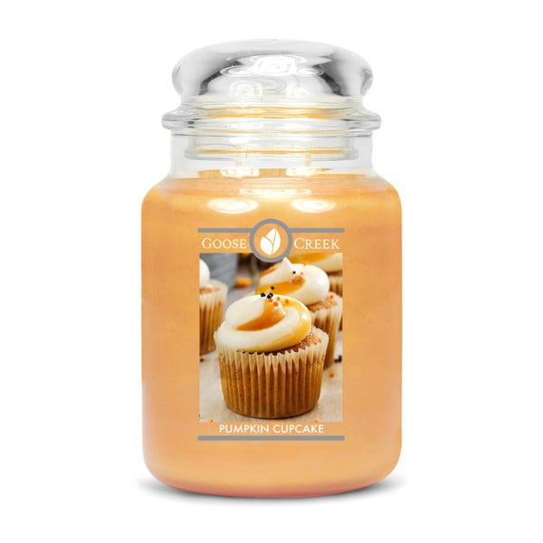 Aromatizēta svece stikla burciņā Goose Creek Pumpkin Cupcake, deg 150 stundas