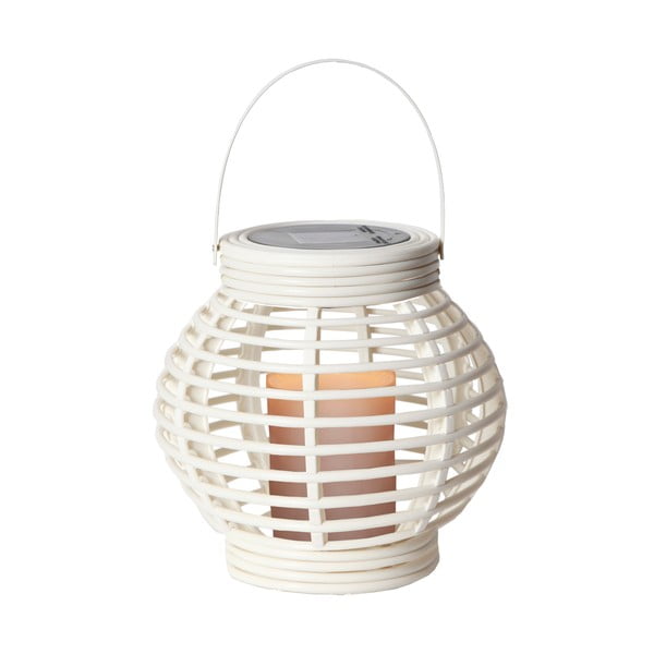 Balta LED laterna ar saules baterijām, piemērota izmantošanai ārtelpās Star Trading Rotang, augstums 16 cm-image-2