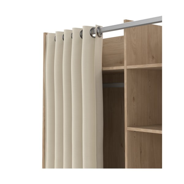 Bēšs/dabīga toņa drēbju skapis ar ozolkoka imitāciju 100x160 cm Kit – Tvilum-image-4