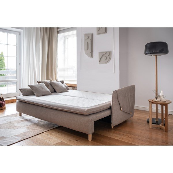 Gaiši brūns salokāms dīvāns 207 cm Simon – Miuform-image-3