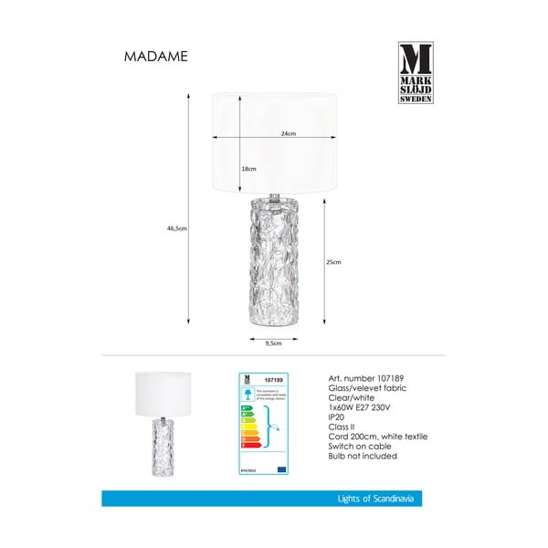Balta galda lampa Markslöjd Madame-image-2