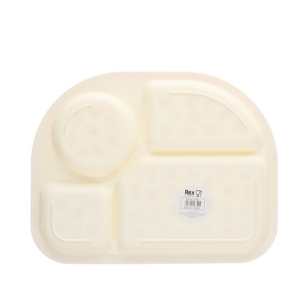 Sarkans/bēšs plastmasas bērnu šķīvis 21x27 cm Little Strawberry – Rex London-image-2
