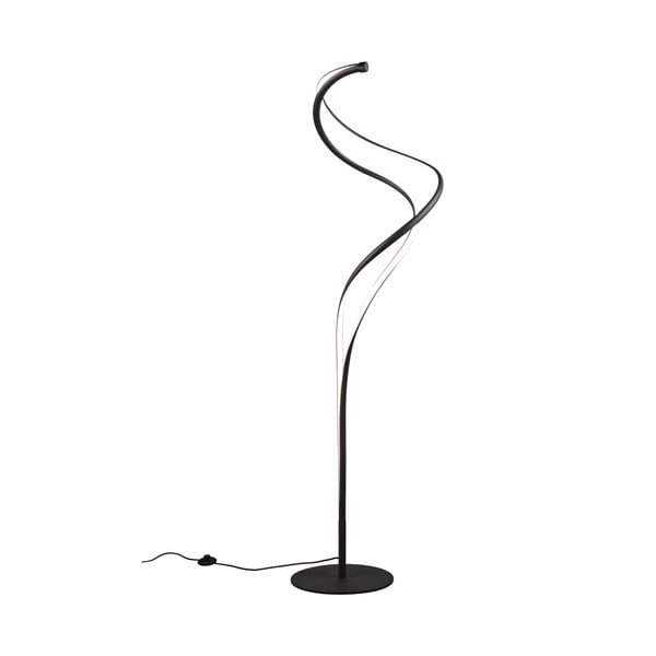 Melna LED stāvlampa ar metāla abažūru (augstums 160 cm) Nala – Trio Select