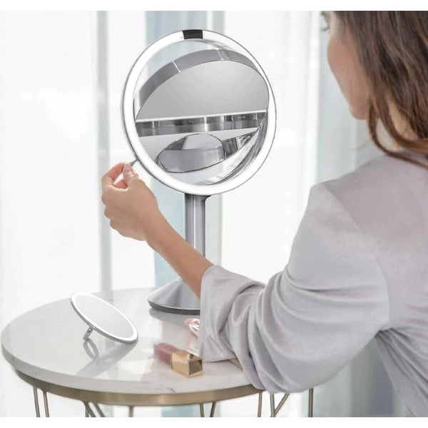 Kosmētikas spogulis ar gaismu/palielināmais (5x) ø 20 cm Sensor Trio – simplehuman-image-1