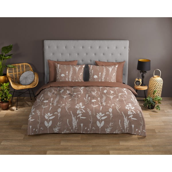 Brūna vienguļamā kokvilnas gultas veļa 140x220 cm Rav – Good Morning-image-1