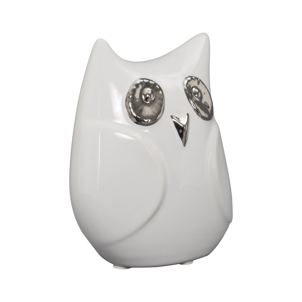 Balta keramikas dekoratīvā statuete Mauro Ferretti Gufo Funny Owl, augstums 13 cm