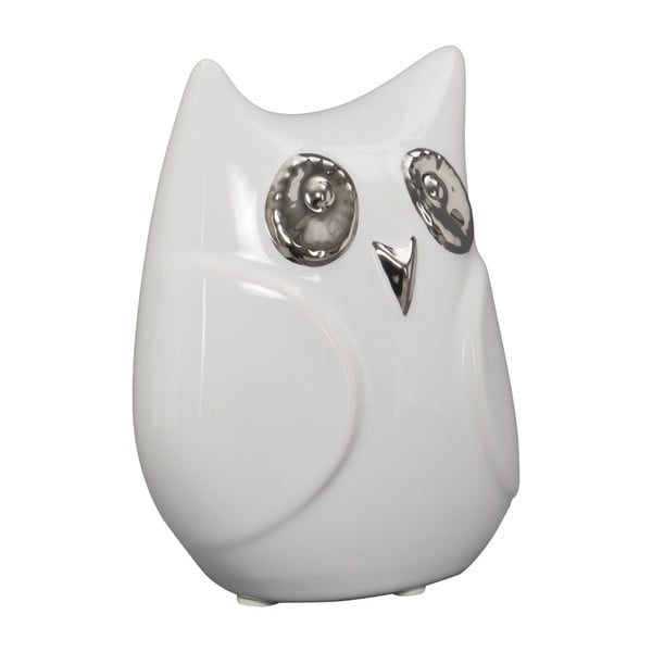 Balta keramikas dekoratīvā statuete Mauro Ferretti Gufo Funny Owl, augstums 13 cm