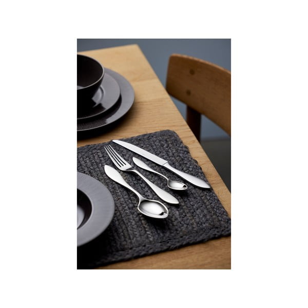 Sudraba krāsas nerūsējošā tērauda galda piederumi (16 gab.) Indra – Gense-image-1