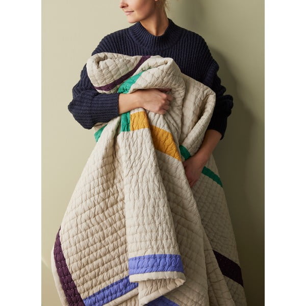 Bēšs kokvilnas pārklājs divguļamai gultai 260x260 cm Twist - Hübsch-image-3