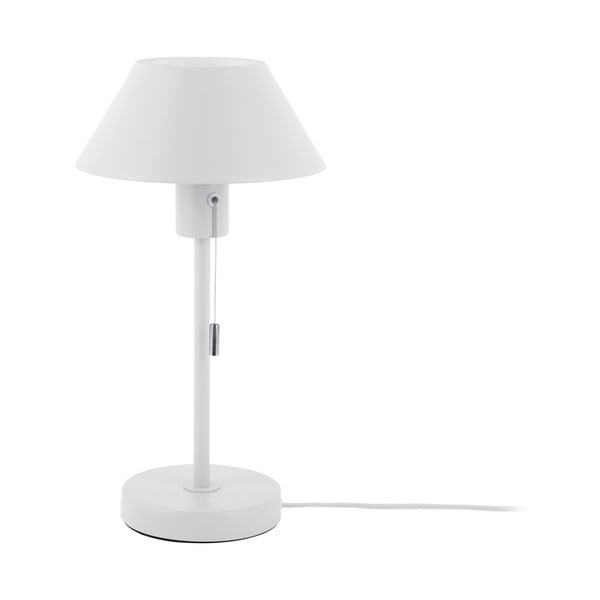Balta galda lampa ar metāla abažūru (augstums 36 cm) Office Retro – Leitmotiv