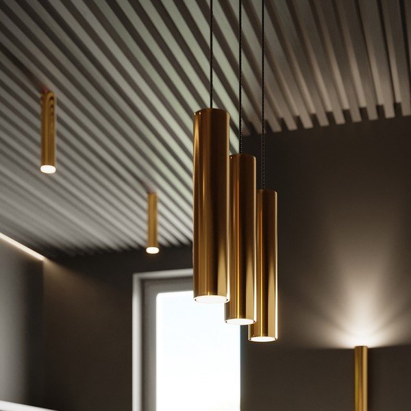 Zelta krāsas metāla sienas lampa ø 6 cm Castro – Sollux-image-2