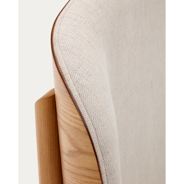 Bēša/dabīga toņa oša masīvkoka divvietīga gulta ar režģi 160x200 cm Octavia – Kave Home-image-4