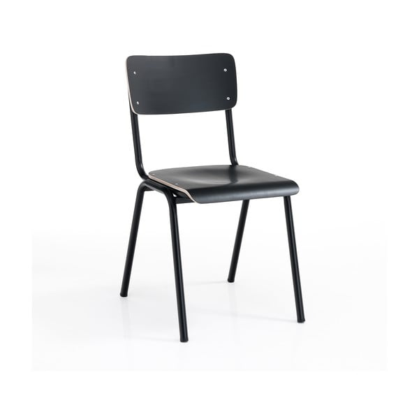 Melni ēdamistabas krēsli (2 gab.) Old School – Tomasucci