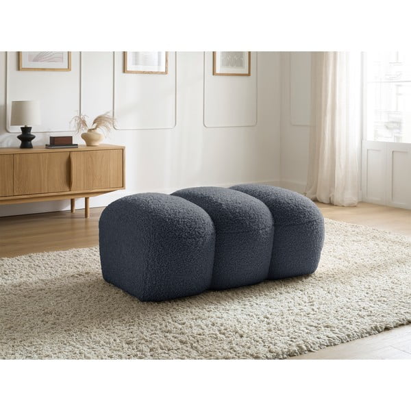 Tumši pelēks kāju soliņš no buklē auduma Hippolyte – Bobochic Paris-image-1