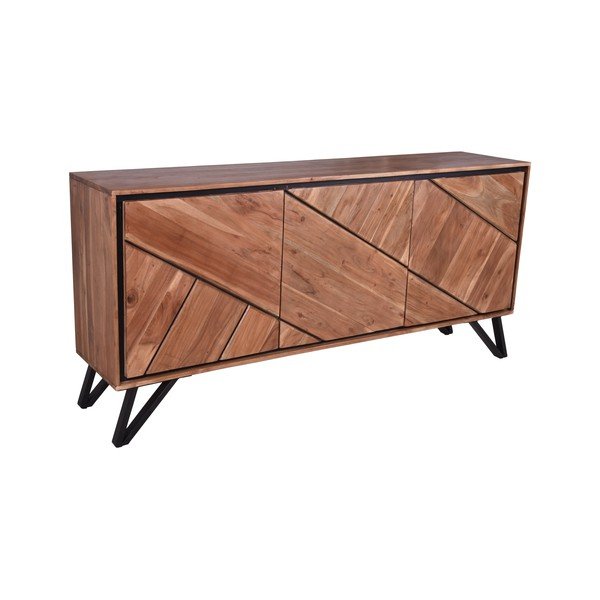 Dabīga toņa akācijas masīvkoka kumode 150x76x40 cm Ambala – Interia Home & Living-image-2