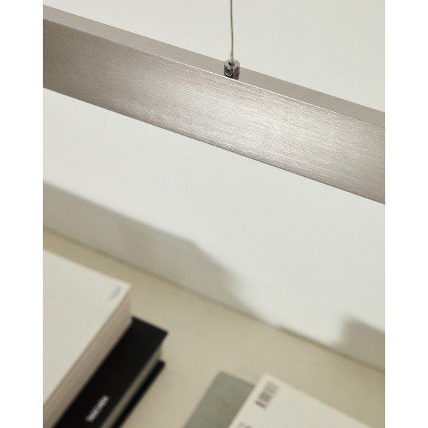 Sudraba krāsas LED piekaramā lampa ar metāla abažūru Boadella – Kave Home-image-3