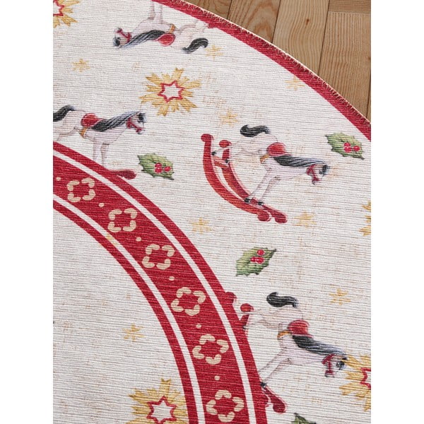 Sarkans apaļš paklājs ar Ziemassvētku motīvu ø 160 cm Toy's Delight Rocking Horse – Villeroy&Boch-image-3