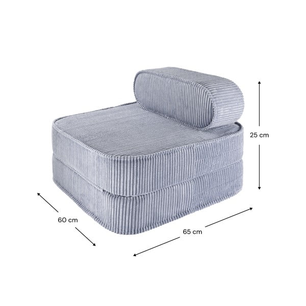 Zils velveta bērnu atpūtas krēsls Flip – Wigiwama-image-4