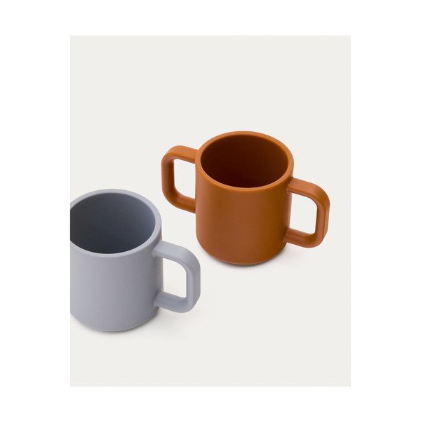 Zilas/oranžas silikona bērnu krūzes (2 gab.) Lili – Kave Home-image-3