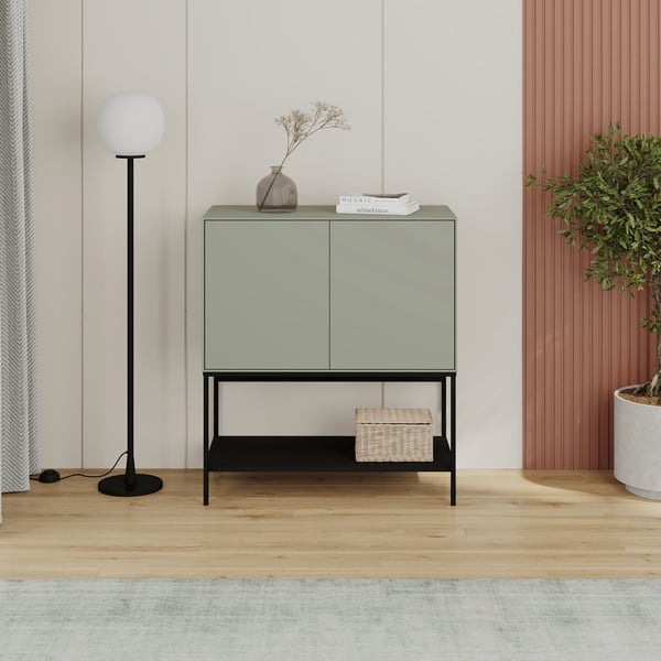 Zaļš/melns skapītis 80x90x40 cm Amira – Marckeric-image-1