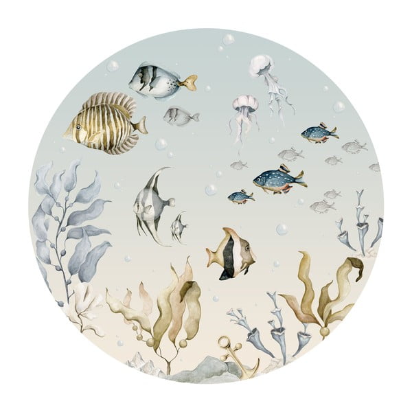 Sienas bērnu uzlīme 150x150 cm Sea World in a Circle – Dekornik