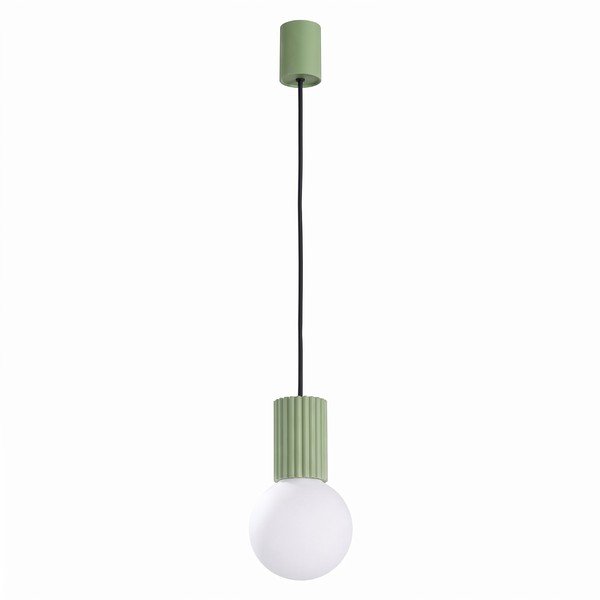 Salvijas zaļa piekaramā lampa no opāla stikla ø 12 cm Orbital – Sollux