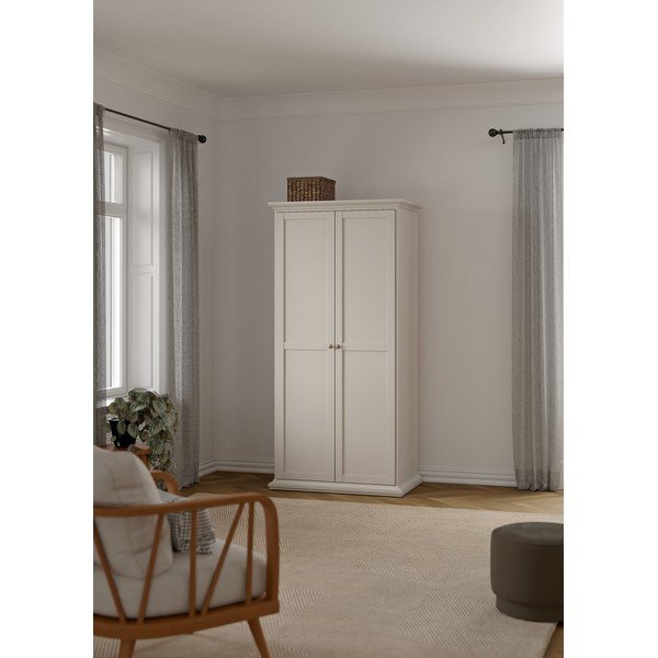 Krēmkrāsas drēbju skapis 96x201x60,5 cm Paris – Tvilum-image-1