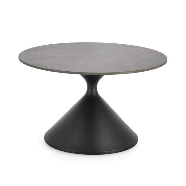 Melns apaļš žurnālgaldiņš ar marmora imitācijas galda virsmu ø 70 cm Joona – Bizzotto