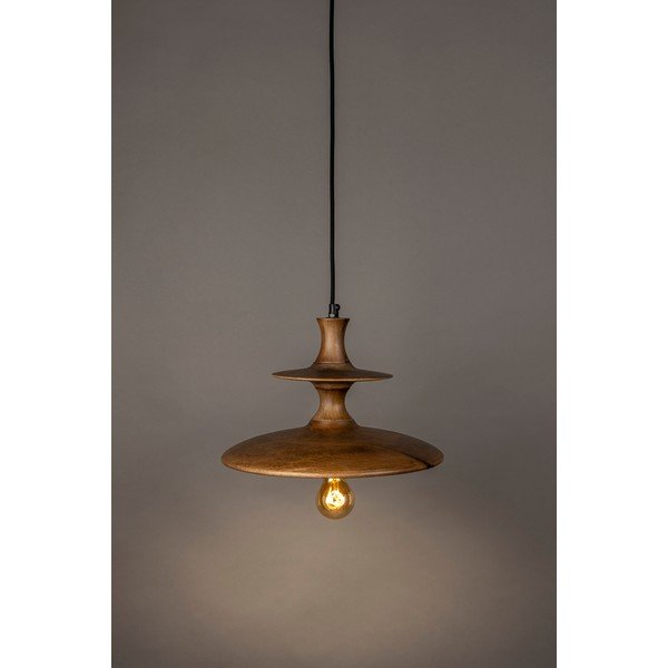 Tumša dabīga toņa mango masīvkoka piekaramā lampa ø 34 cm Cath – Dutchbone-image-3