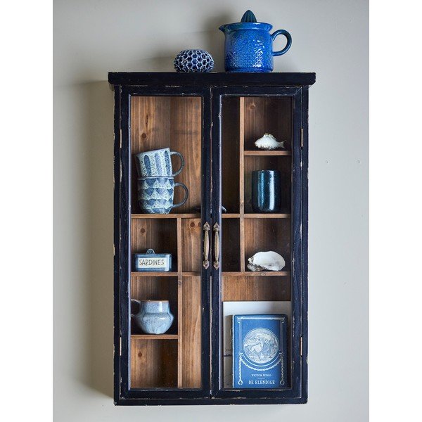 Melna egles masīvkoka piekarināma vitrīna 50x80x14 cm Hazem – Bloomingville-image-1