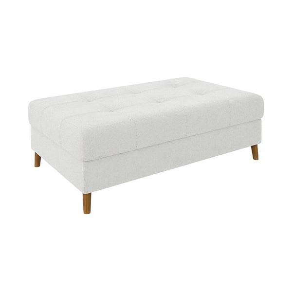 Balts kāju soliņš no buklē auduma Ariella – Ropez