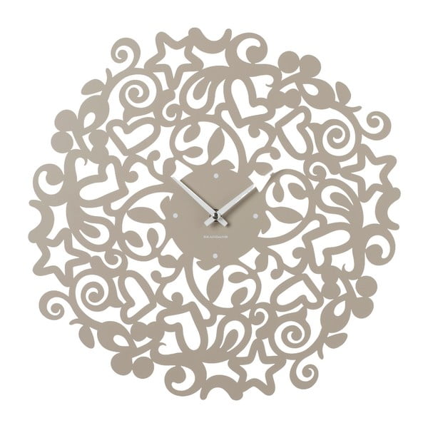 Bēšs sienas pulkstenis Brandani Abbracci, ⌀ 40 cm