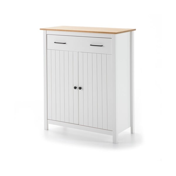 Balta priedes masīvkoka augsta kumode 90x110 cm Miranda – Marckeric-image-2