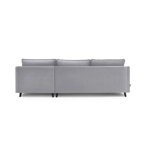 Gaiši pelēks samta dīvāns gulta Bobochic Paris Loft, kreisais stūris-image-4