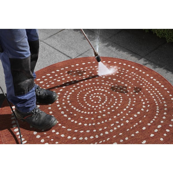 Sarkans āra paklājs NORTHRUGS Bali, ⌀ 140 cm-image-1