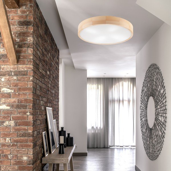 Gaiši brūna griestu lampa ar stikla abažūru ø 58 cm Eveline – LAMKUR-image-2