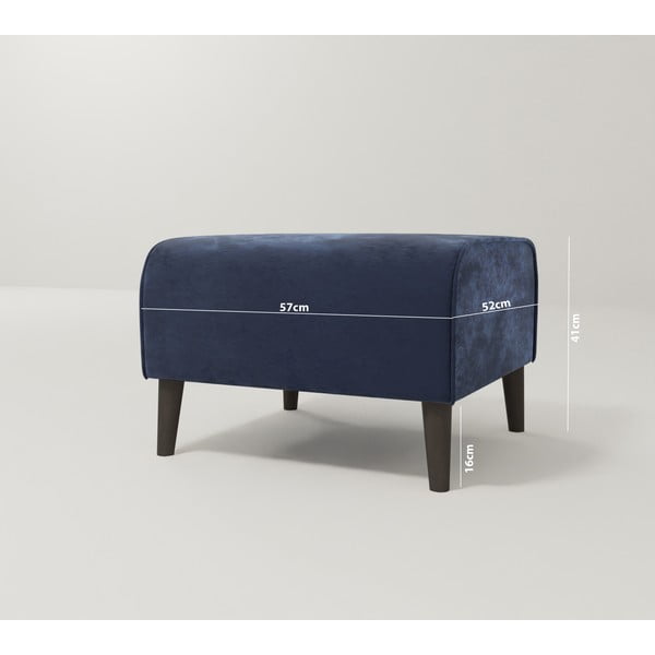 Tumši zils samta kāju soliņš Carole – Ropez-image-3