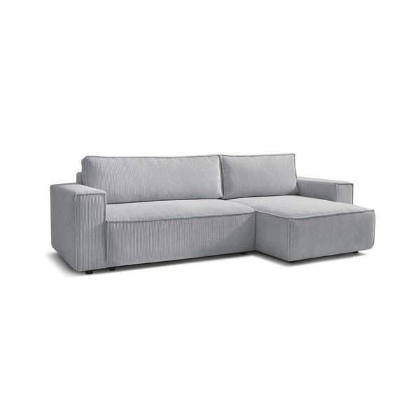 Gaiši pelēks velveta salokāms stūra dīvāns (ar maināmu stūri) Nihad – Bobochic Paris-image-4