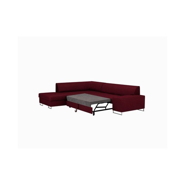 Sarkana stūra dīvāns ar sudraba krāsas kājām Cosmopolitan Design Orlando, kreisais stūris-image-4