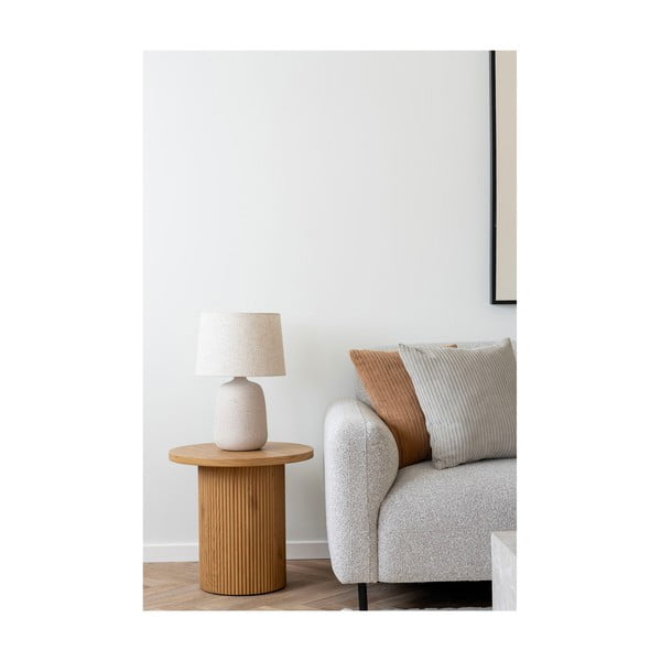 Krēmkrāsas galda lampa ar auduma abažūru (augstums 47 cm) Croft – House Nordic-image-2