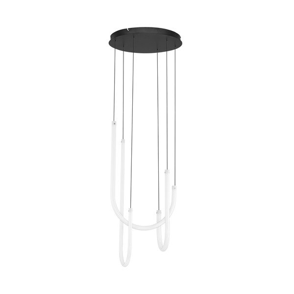 Balta/matēti melna tērauda LED piekaramā lampa ar regulējamu spilgtumu ar akrila stikla abažūru ø 41 cm Topaz – Nova Luce