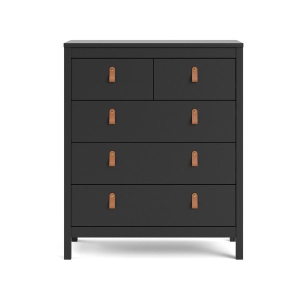 Melna augsta kumode 82x99 cm Madrid – Tvilum-image-2