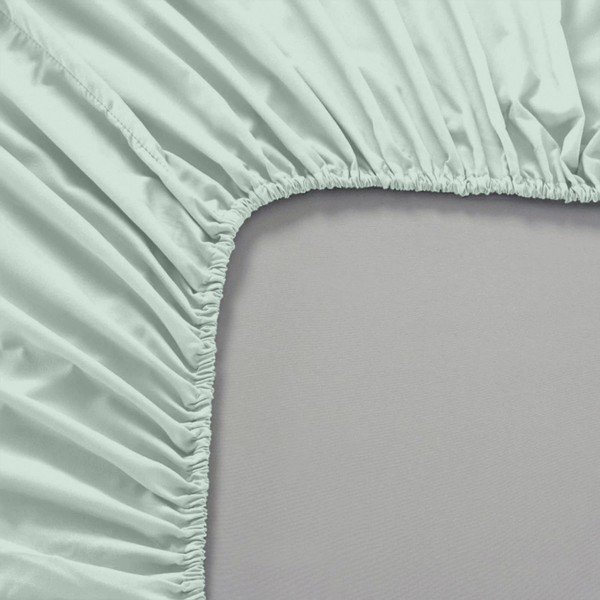 Piparmētru zaļa elastīga loksne Happy Friday Basic, 160 x 200 cm-image-1