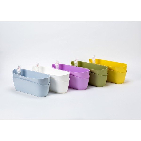 Pasteļviolets pašapūdeņojošs puķu pods Plastia Doppio-image-1