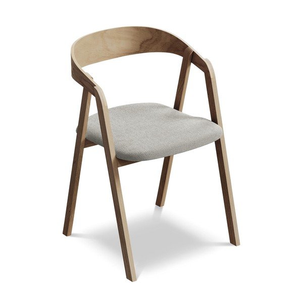 Gaiši pelēks masīvkoka ēdamistabas krēsls Erika – Makamii