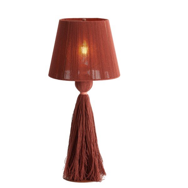 Ķieģeļu sarkana galda lampa ar auduma abažūru (augstums 58 cm) Espino – Light & Living-image-2