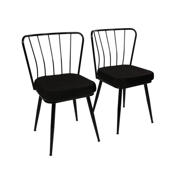 Melni metāla pusdienu krēsli (2 gab.) Yildiz – Kalune Design-image-4